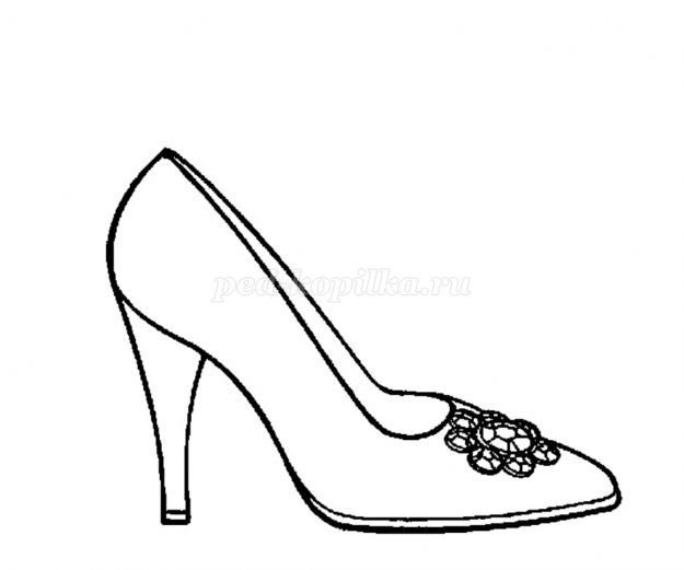 Туфелька Золушки раскраска