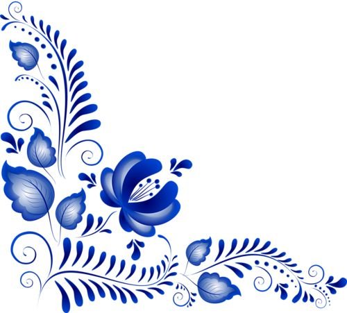 Русский орнамент синий