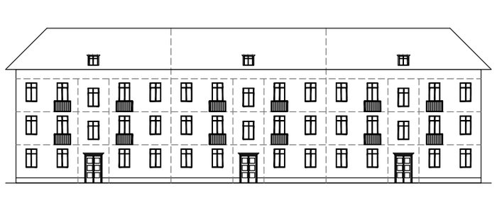 Фасад 5 этажного дома