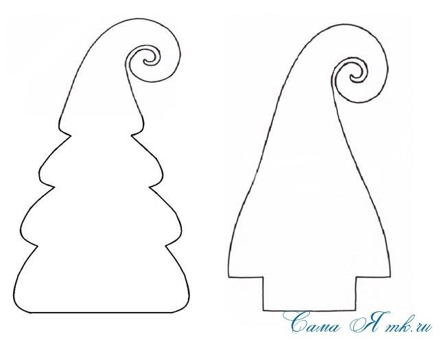 Шаблон елки из фетра