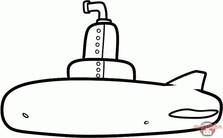 Подводная лодка раскраска