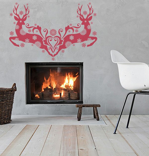 Наклейка интерьерная камин