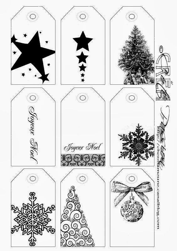 Ярлычки для подарков черно белые