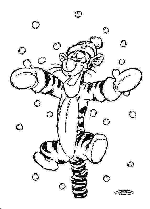 Раскраска Тигренок новогодний