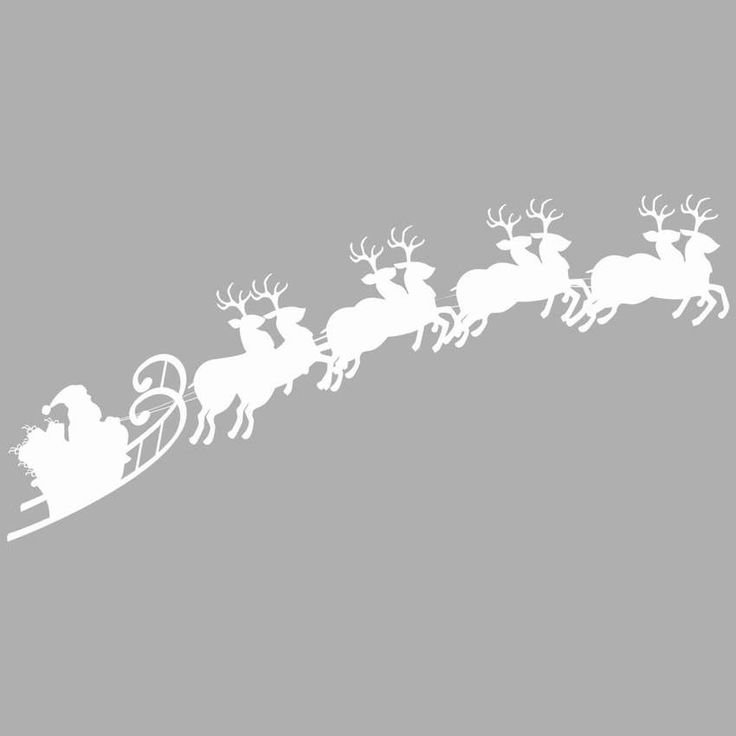 Дед Мороз на санях трафарет