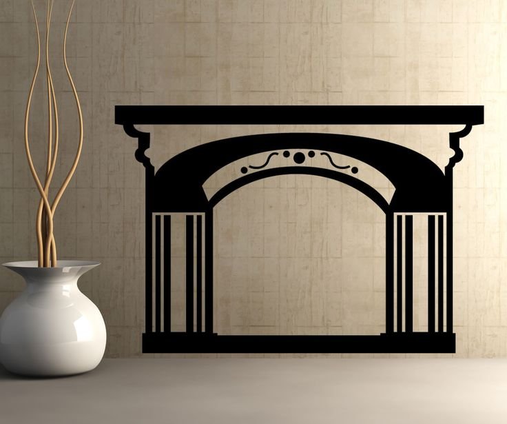 Нарисовать камин на стене