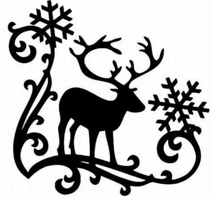 Новогодний олень трафарет