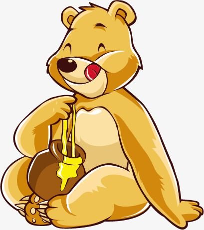 Медведь ест мед