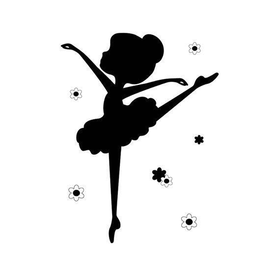 Силуэты балеринок для панно