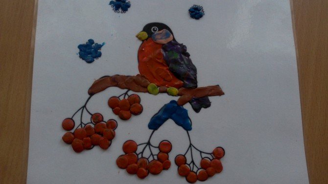 Пластилинография птицы в старшей группе