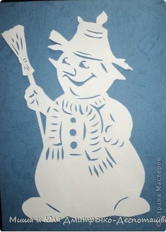 Снеговик почтовик трафарет на окно