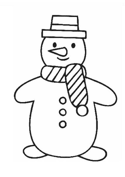 Снеговик раскраска для детей