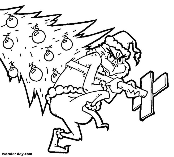 Новогодние раскраски Гринч