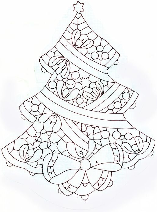 Вышивка Ришелье Новогодняя