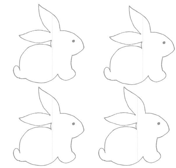 Трафарет зайца для вырезания из бумаги