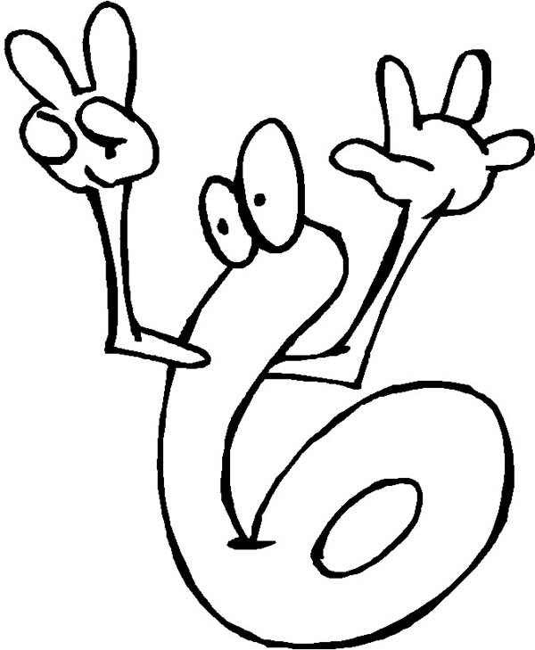 Цифра шесть раскраска