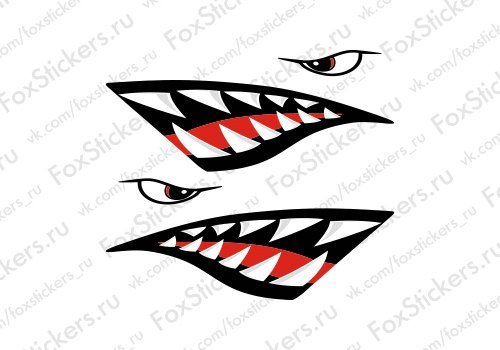 Зубы акулы наклейка на машину