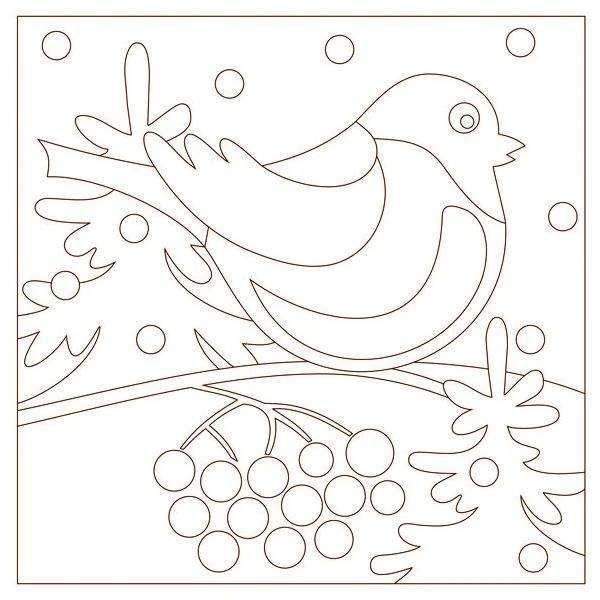 Трафарет птицы для аппликации