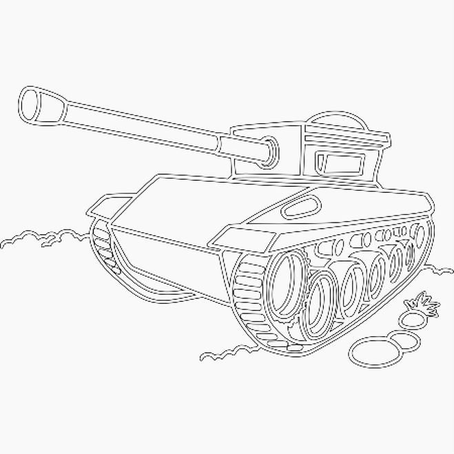 Танк шаблон для рисования