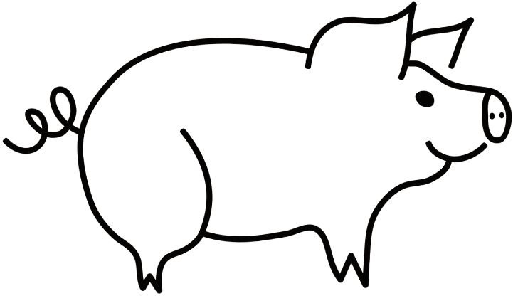 Трафарет свиньи