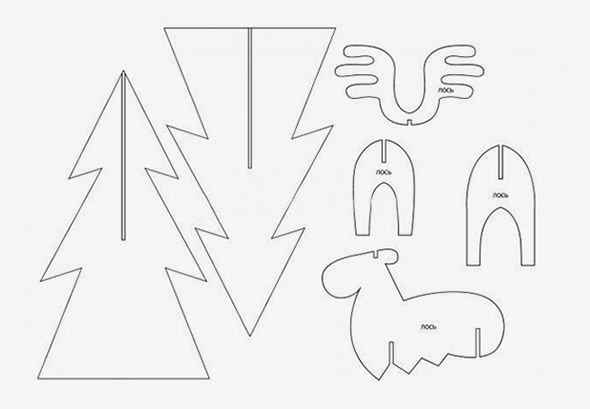 Фигурки из картона на новый год