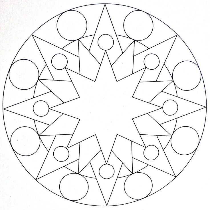 Узор в круге из геометрических фигур
