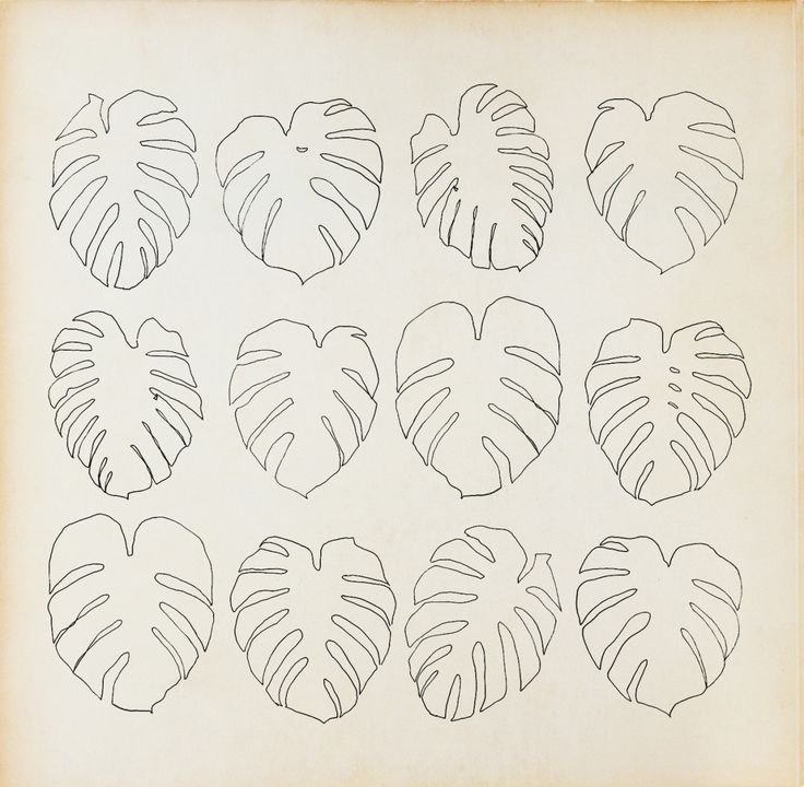 Листик монстеры трафарет