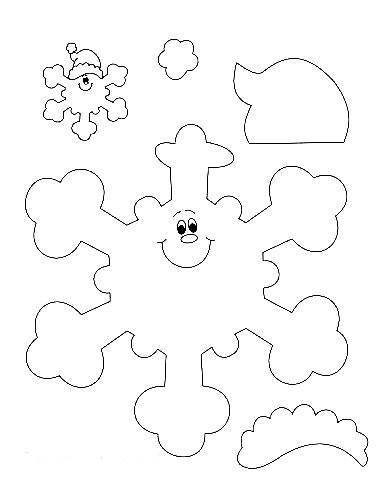 Веселые снежинки шаблоны