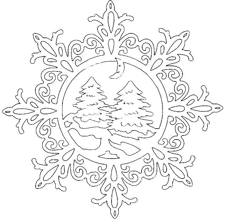Вытынанки снежинки