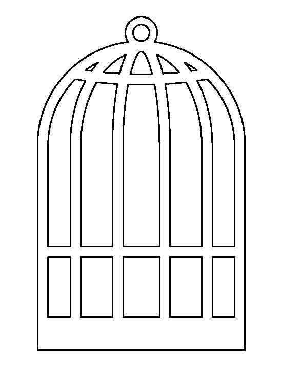 Трафарет клетки для птиц из бумаги