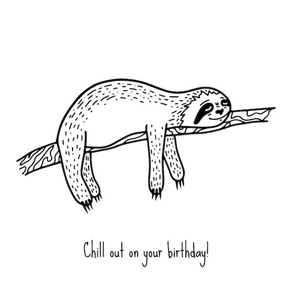 Контурный рисунок ленивца