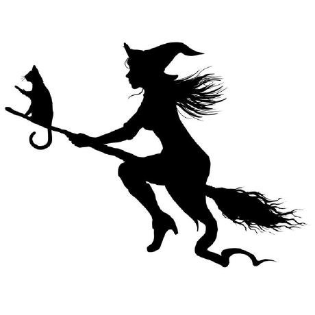 Ведьма на метле силуэт