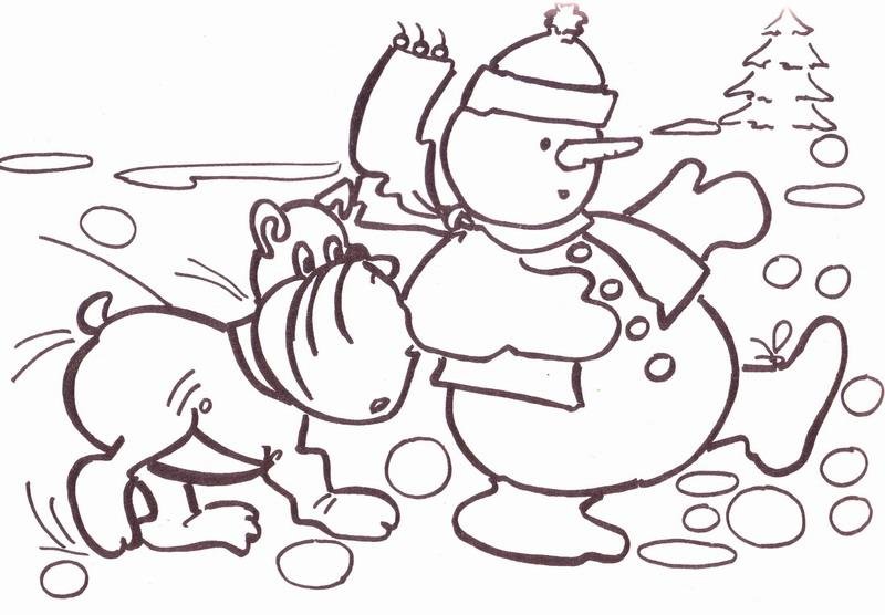 Снеговик раскраска