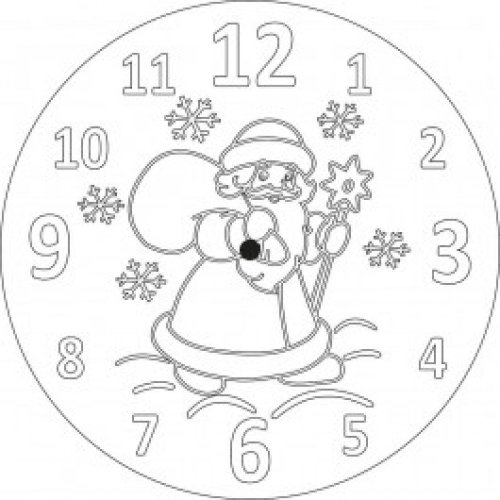 Новогодние часы раскраска для детей