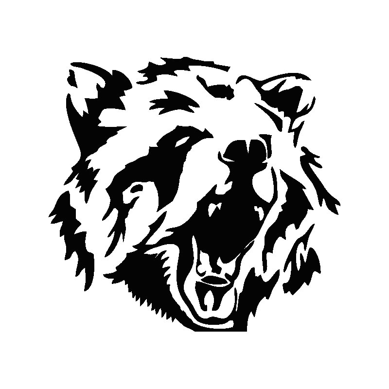 Трафарет морды волка