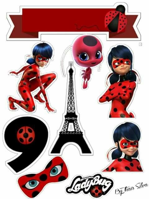 Леди баг топперы на торт