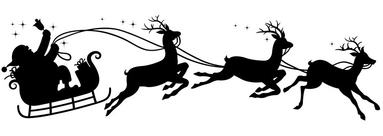 Олени с санями трафареты на окна