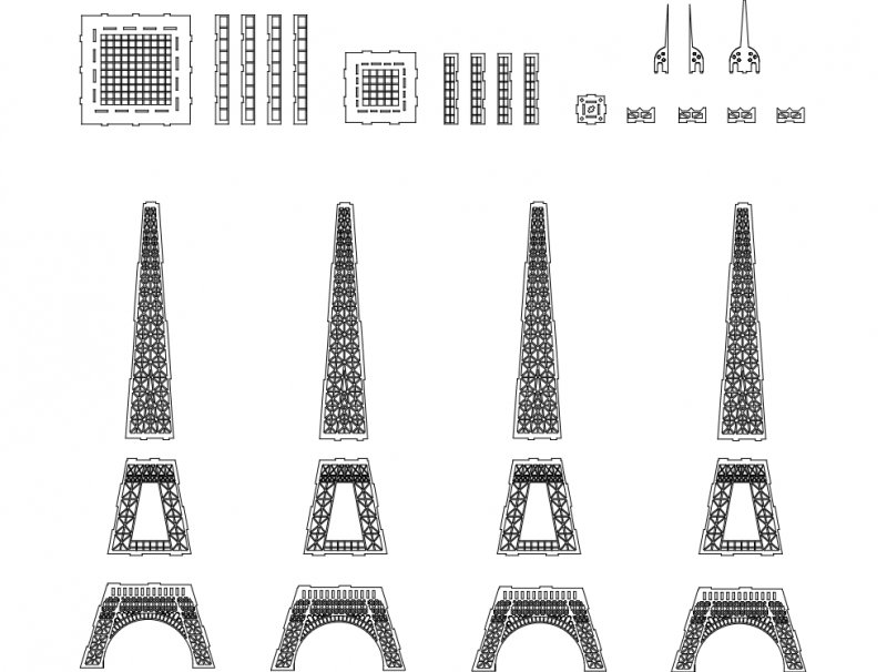 Макет Эйфелевой башни для 3d ручки