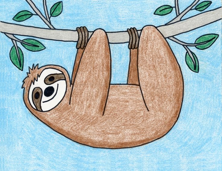 Ленивец карандашом