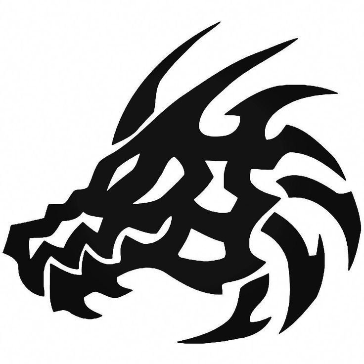 Голова дракона трафарет