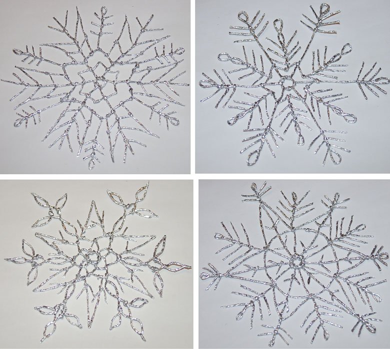 Снежинки из фольги своими руками