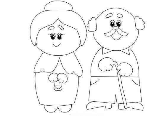 Аппликация бабушка и дедушка