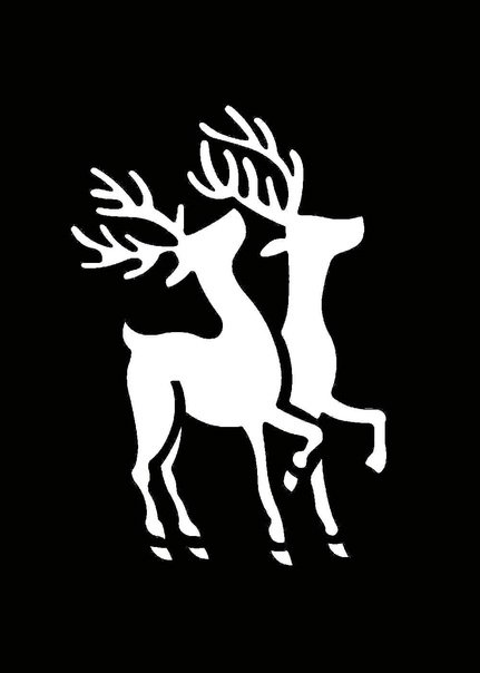 Новогодний олень трафарет