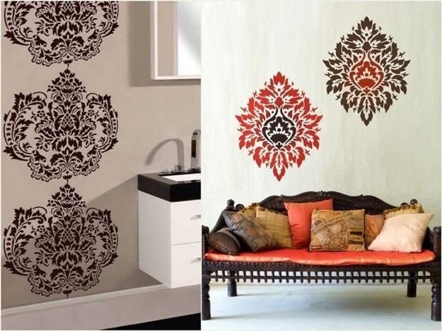 Орнамент на стене в интерьере