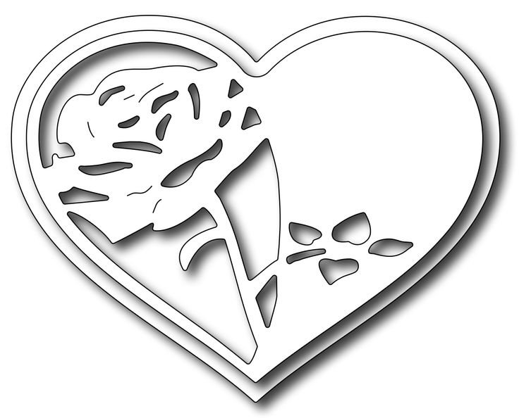 Сердце трафарет для вырезания