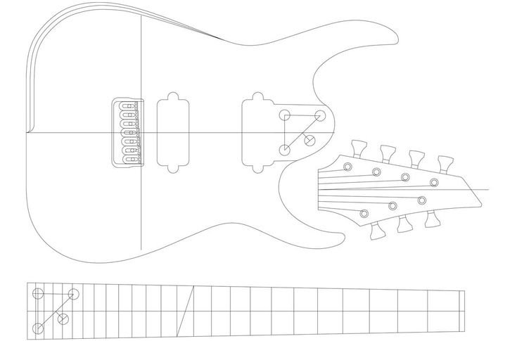 Чертеж гитары Ibanez