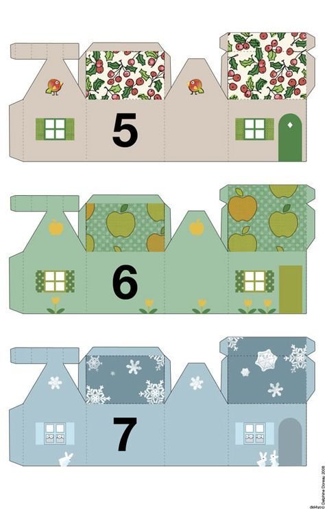 Адвент календарь домики шаблоны