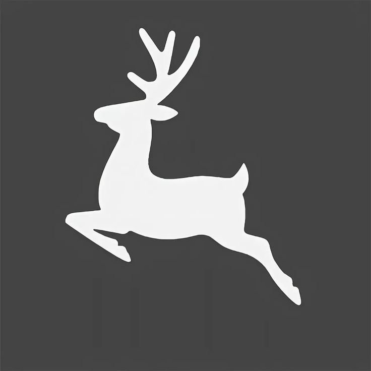 Новогодний олень трафарет
