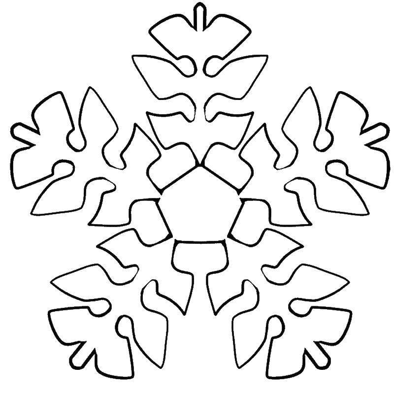 Снежинка картинка для детей раскраска