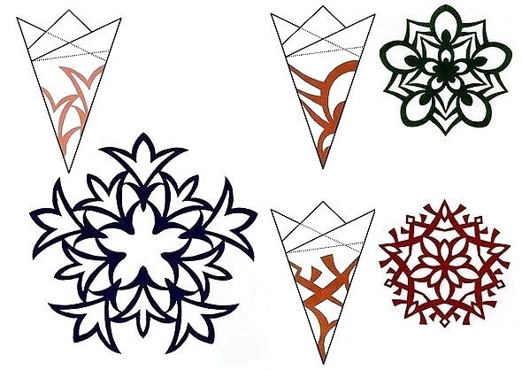 Схема снежинки из бумаги